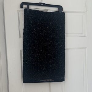 Black Sequin Pencil Skirt